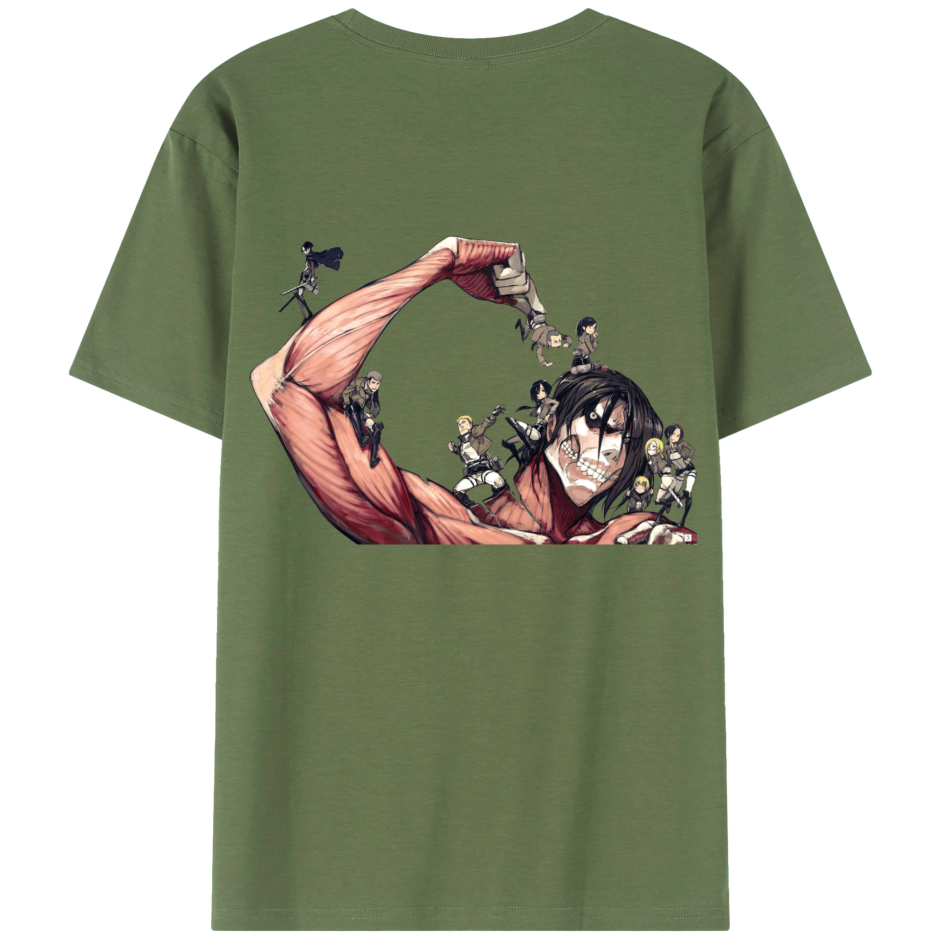 （画像用） 進撃の巨人 Attack on Titan 綿100％ メンズ半袖Tシャツ（バックプリント） 通気性